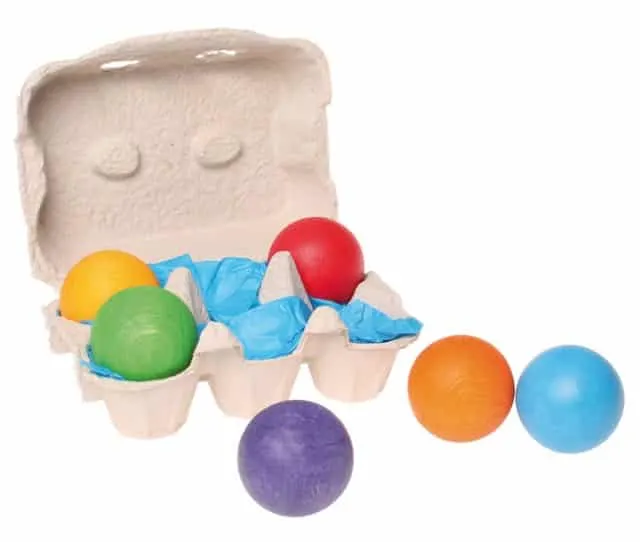 Grimm's 6 gekleurde ballen in doosje - Mamaliefde