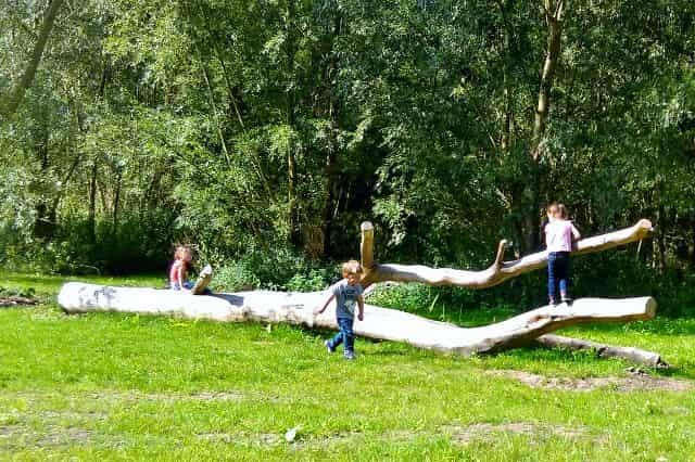 KLimmen en klauteren in natuurspeeltuin speelpolder Hoge Nesse in Zwijndrecht - Mamaliefde.nl