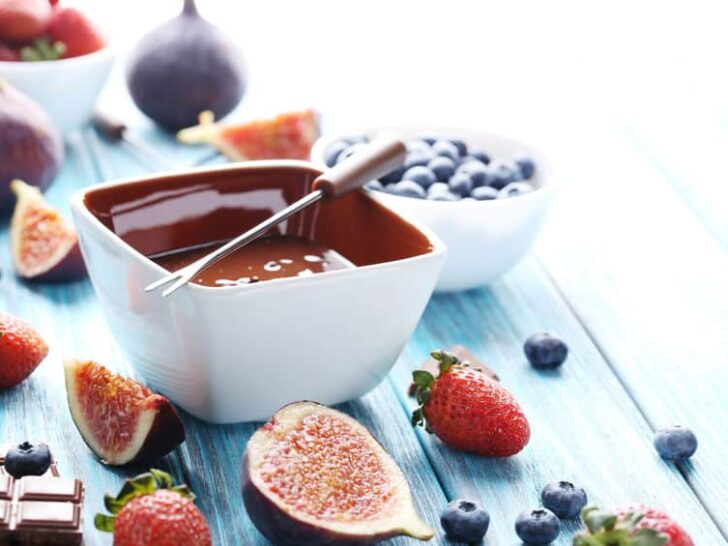 Chocolade fondue; 5 recepten en 10 ideeën voor van dippers en fruit