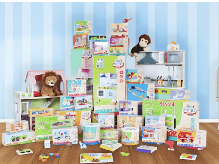 Mini Matters toys; Houten speelgoed action met oa poppenhuis, garage en keuken - Mamaliefde.nl
