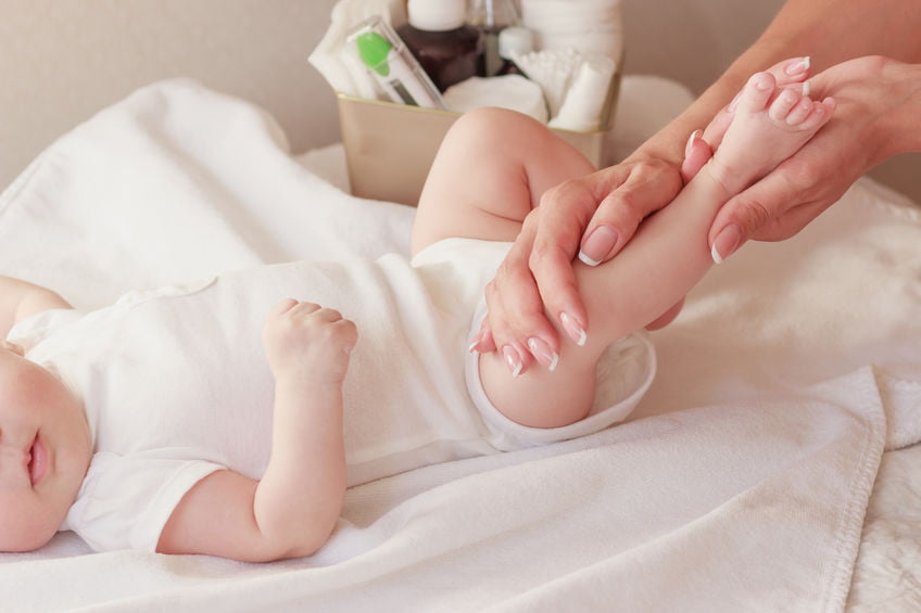 Huidverzorging voor baby en kind; met creme of verzorgingsproducten