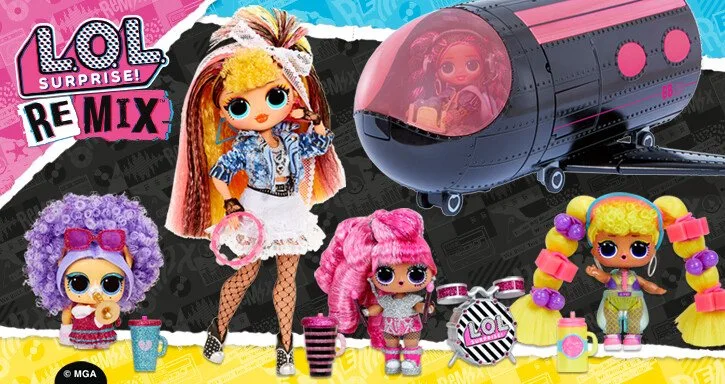 LOL Surprise REMIX; Van meest favoriete speelgoed naar een hit in de muziekwereld. Met omg dolls, de unieke collector, hair flip dolls, pets en natuurlijk het vliegtuig en de super surprise. - Mamaliefde.nl