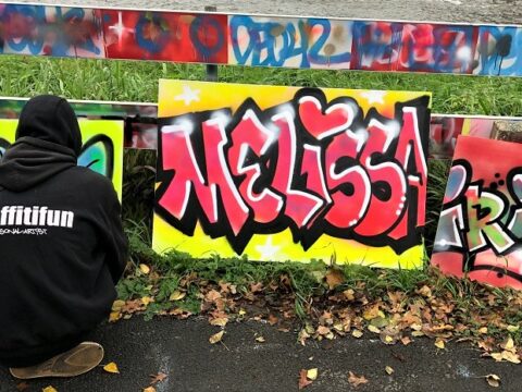 Graffiti kinderfeestje met jongens & meisjes in Amsterdam of Utrecht