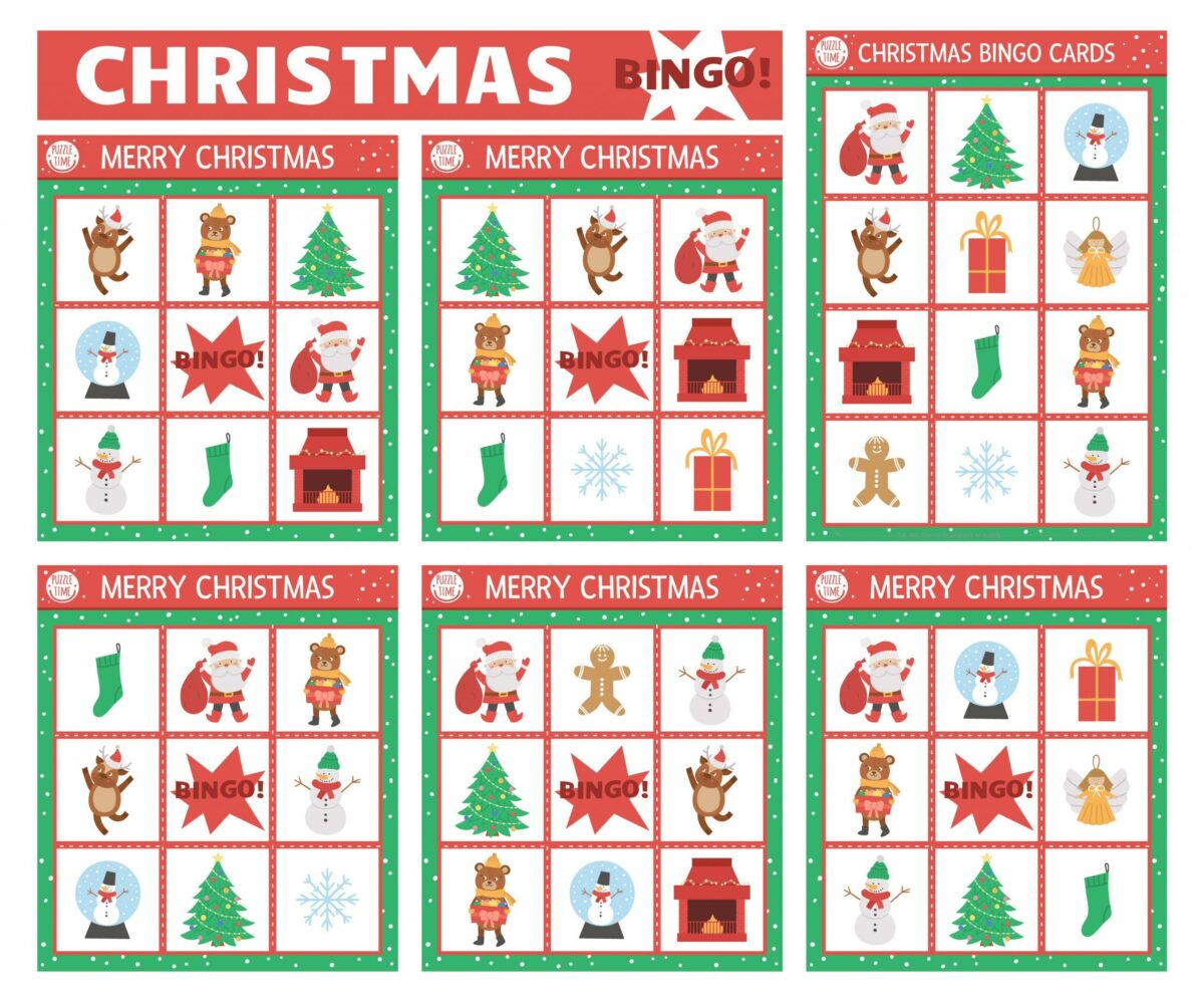 Kerst BINGO spel met bingo kaarten